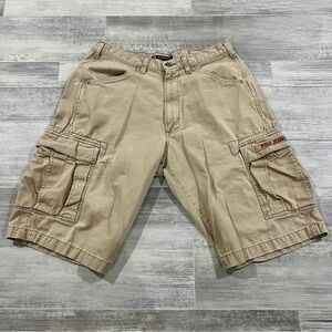 Ralph Lauren Shorts Men Size 31 Tan Vintage Polo Jeans Freighter Cargos Military